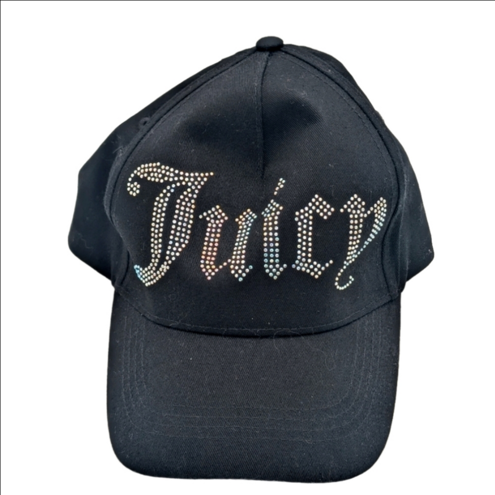 Juicy Couture Bling Baseball Hat Cap Rhinestones Crystals in Black